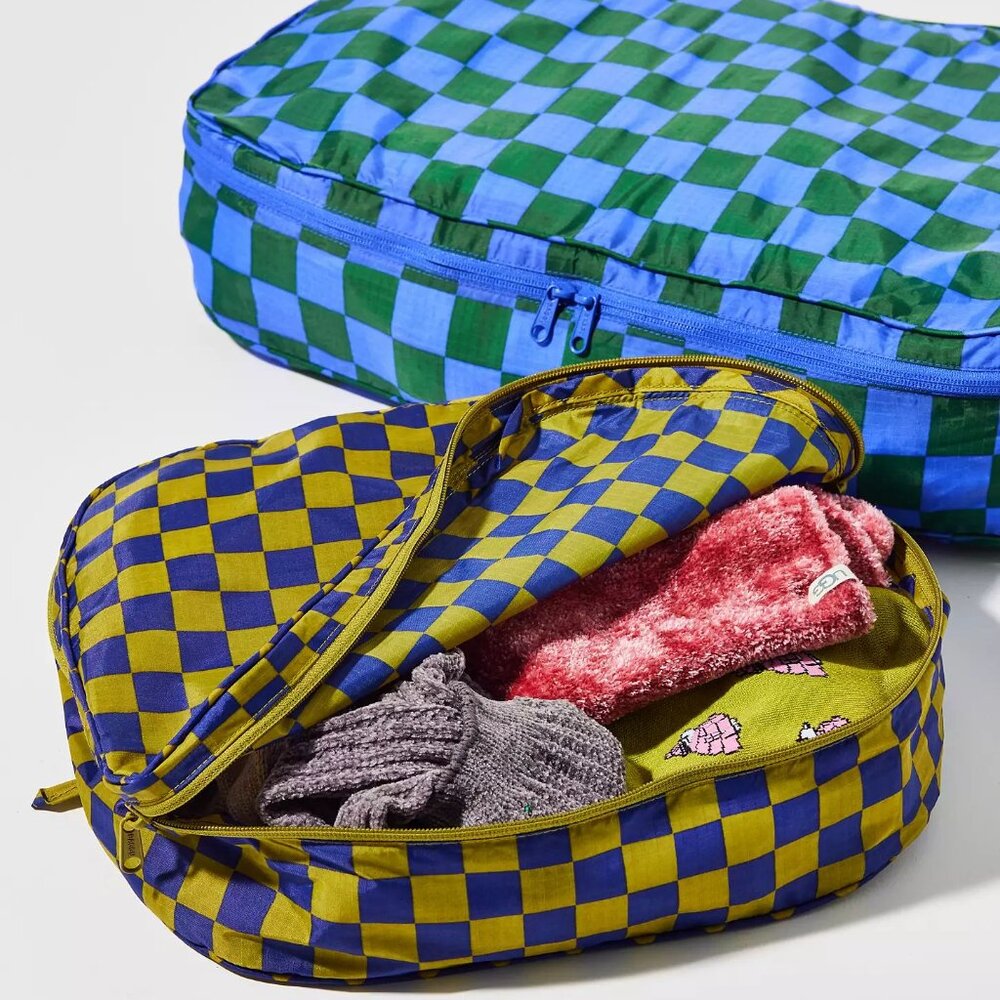 NWT Baggu Large Packing Cube Set - Jewel Checks - Picture 3 of 7